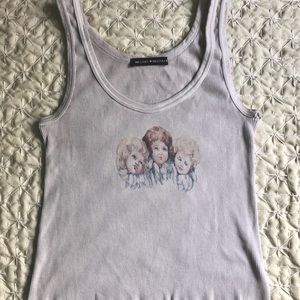 Brandy Angel White Cropped Tank Top